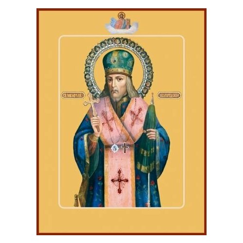 Икона Иоасаф, епископ Белгородский, святитель святитель иоасаф епископ белгородский икона в рамке с узором 19 22 5 см