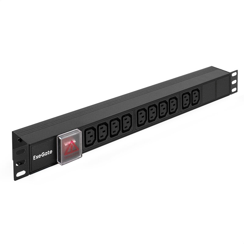 Exegate EX280859RUS Блок розеток ExeGate ServerPro PDU-19H001 Al-10С13-C14-SW, 1U, Алюм., 10 IEC 320 C13, С14 - фото №12