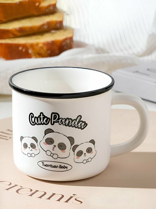 Кружка для чая кофе керамическая Cute panda white 320 мл