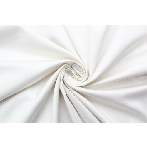 Ткань Сатин-стрейч серовато-белый, 350 г/пм, ш148см, 0,5 м ткань хлопок стрейч белый 410 г пм ш148см 0 5 м