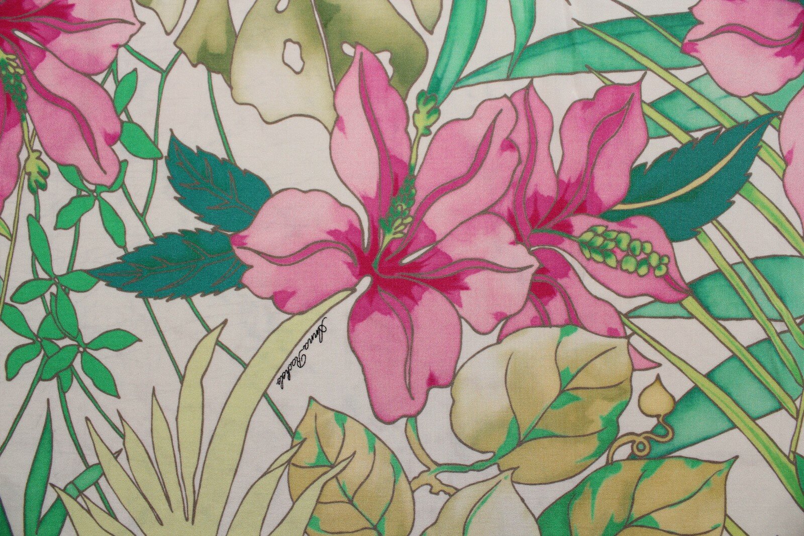 Ткань Трикотаж-стрейч Sonia Rykiel цветы на белом ш126см 05 м