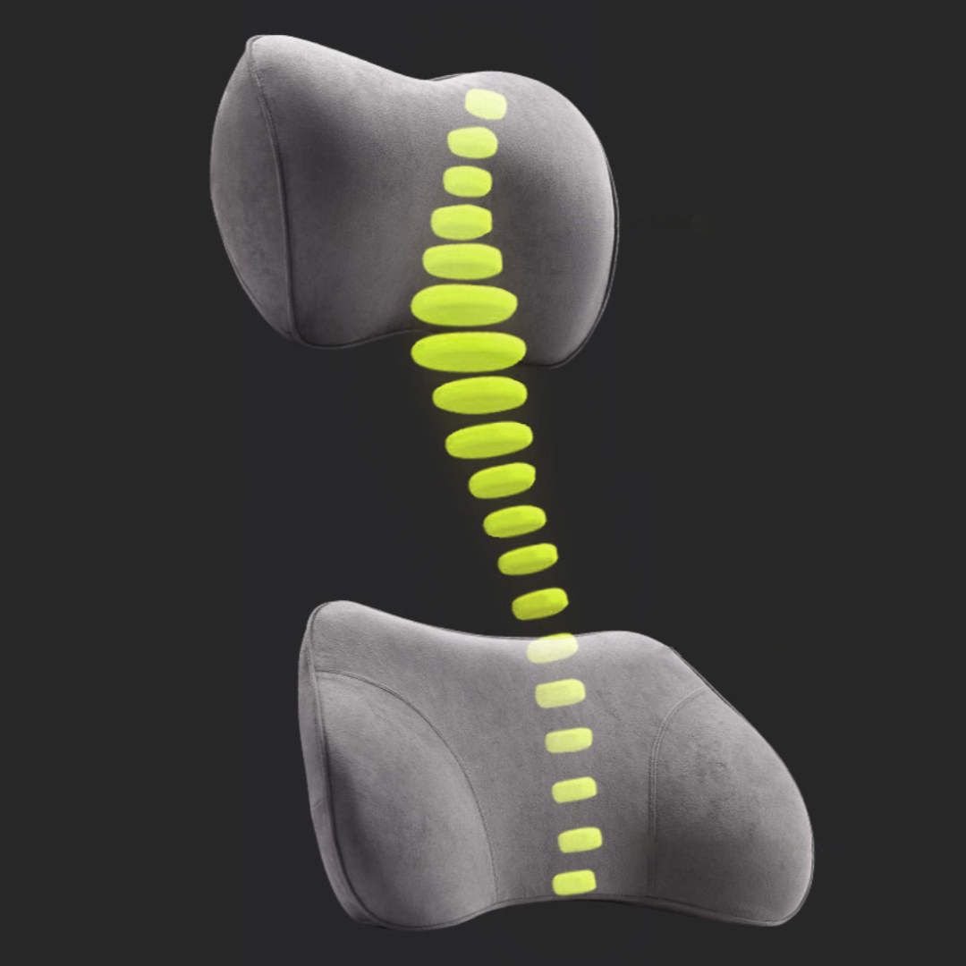 Изображение Набор ортопедический автомобильная подушка для шеи и пояснице Xiaomi Out Of Bounds Memory Foam Neck Protector (Чёрный)