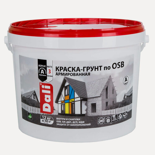 Изображение товара Dali Краска-грунт по OSB армированная атмосферостойкая 12кг База А