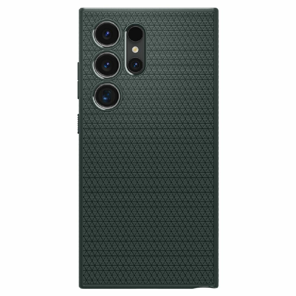 Чехол Spigen на Samsung Galaxy S24 Ultra (ACS07288) Liquid Air / Спиген чехол для Галакси С24 Ультра накладка, противоударный, с защитой камеры, зеленый — фото 1