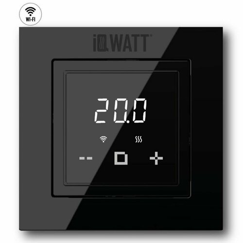 терморегулятор iq thermostat d с wi fi Электронный программируемый терморегулятор с сенсорным дисплеем IQWATT (чёрный) IQ THERMOSTAT D WI-FI