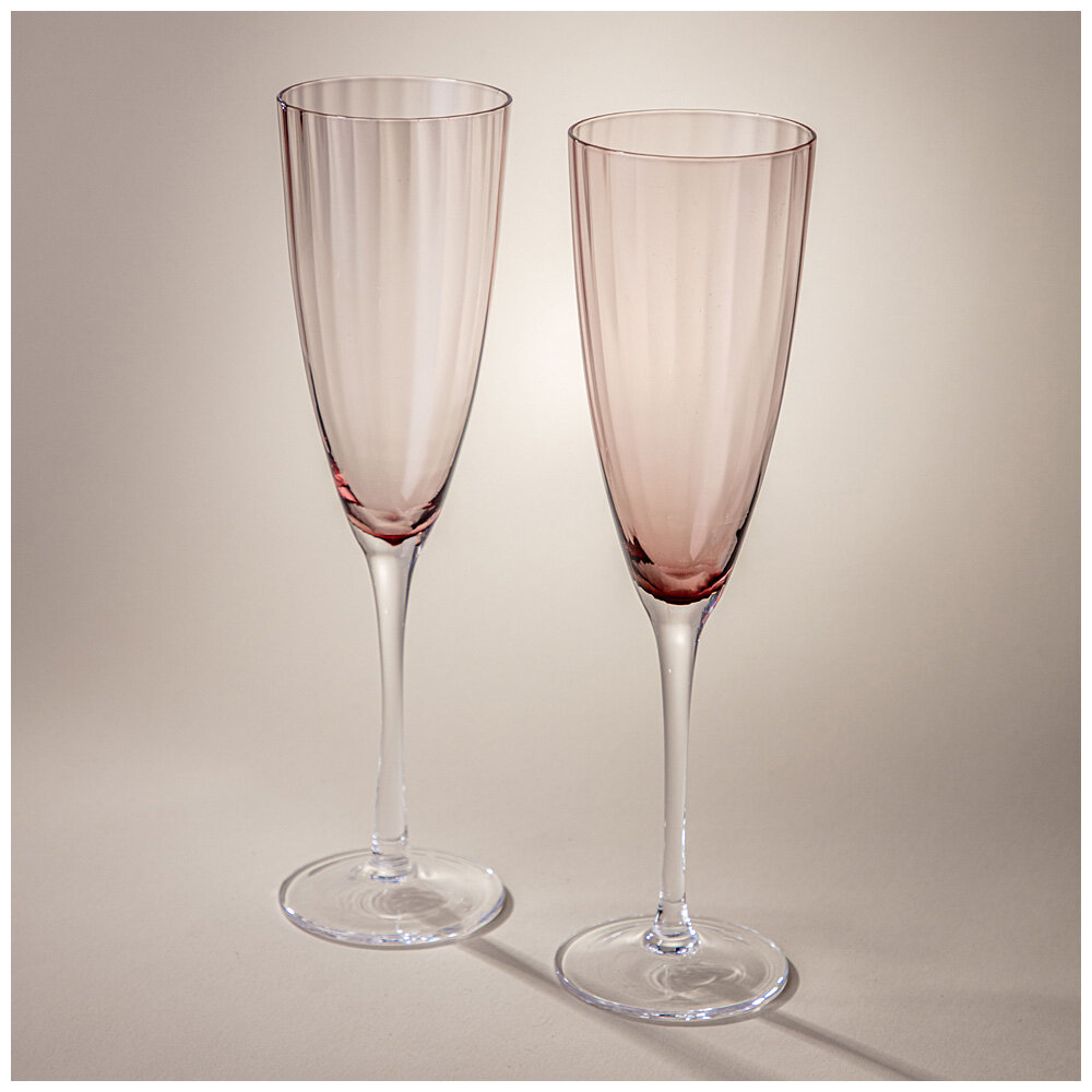 Набор бокалов для шампанского из 2 шт mirage purple 290 мл Lefard (196653)