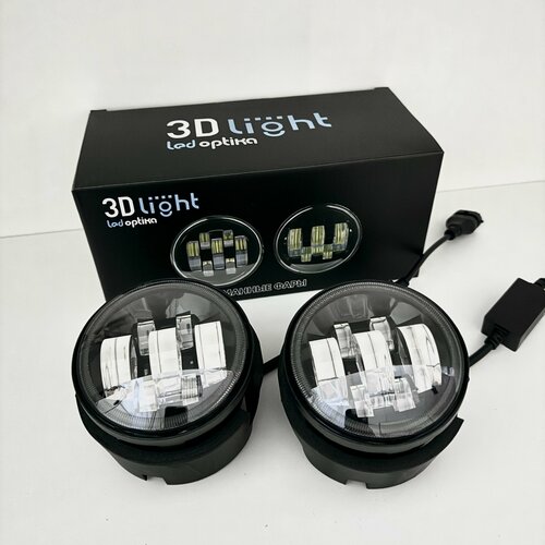 Cветодиодныe LED пpотивотуманные фаpы для Subаru Forеster SH 2007-2013 г. в. от пpоизводителя 3D-Light, 7 линз 7 диoдoв