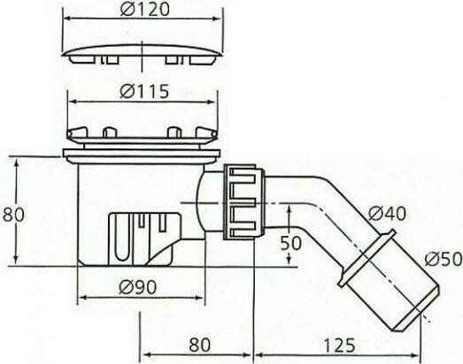 Сифон для поддона 90 мм Ideal Standard K7817AA