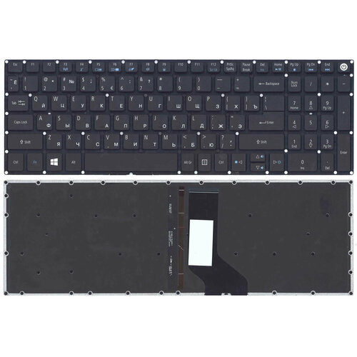 Клавиатура для Acer V3-574G E5-573 F5-572 с подсветкой p/n: NSK-R37SQ 0R, NSK-R3KBW 0R, NSK-R3JBC 0R клавиатура для acer для aspire e5 722 e5 772 v3 574g e5 573t e5 573 e5 573g nk i1517 00k black no frame гор enter zeepdeep