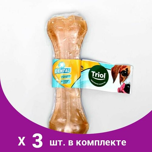 triol triol сумка лягушка для лакомств силиконовая 60 г Косточка жевательная Triol DENTAL, 12,5 см, 50 г, 1 шт. (3 шт)