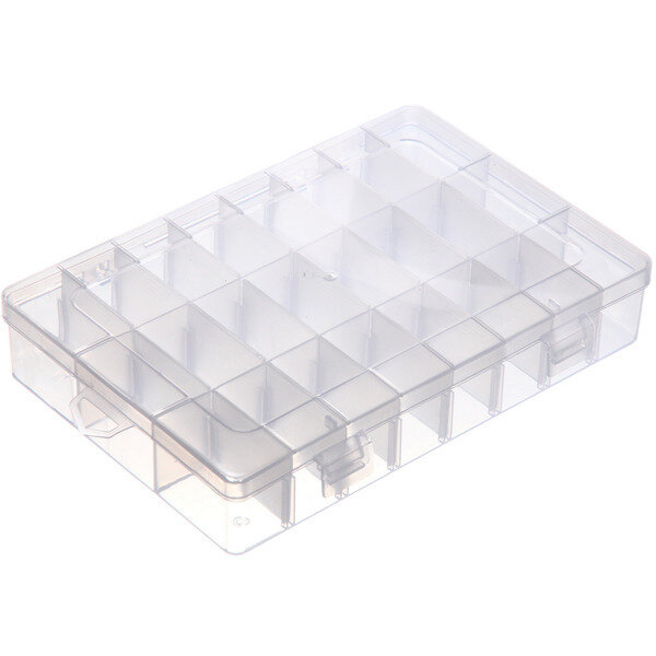 Органайзер для хранения мелочей, 24 ячейки «идеядома», прозрачный, 19*13*3см (наклейка Селфи)