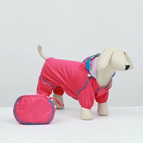 Комбинезон для собак, демисезонный с сумкой, размер 2ХL (ДС 41, Ог 53, ОШ 36 см), розовый (комплект из 2 шт) комбинезон для собак демисезонный с сумкой размер s дс 25 ог 33 ош 23 см розовый комплект из 2 шт
