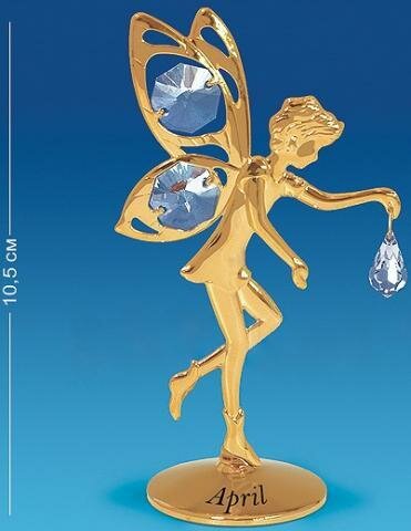 Металлическая позолоченная фигурка с кристаллами Swarovski Фея апрель AR-3426-4