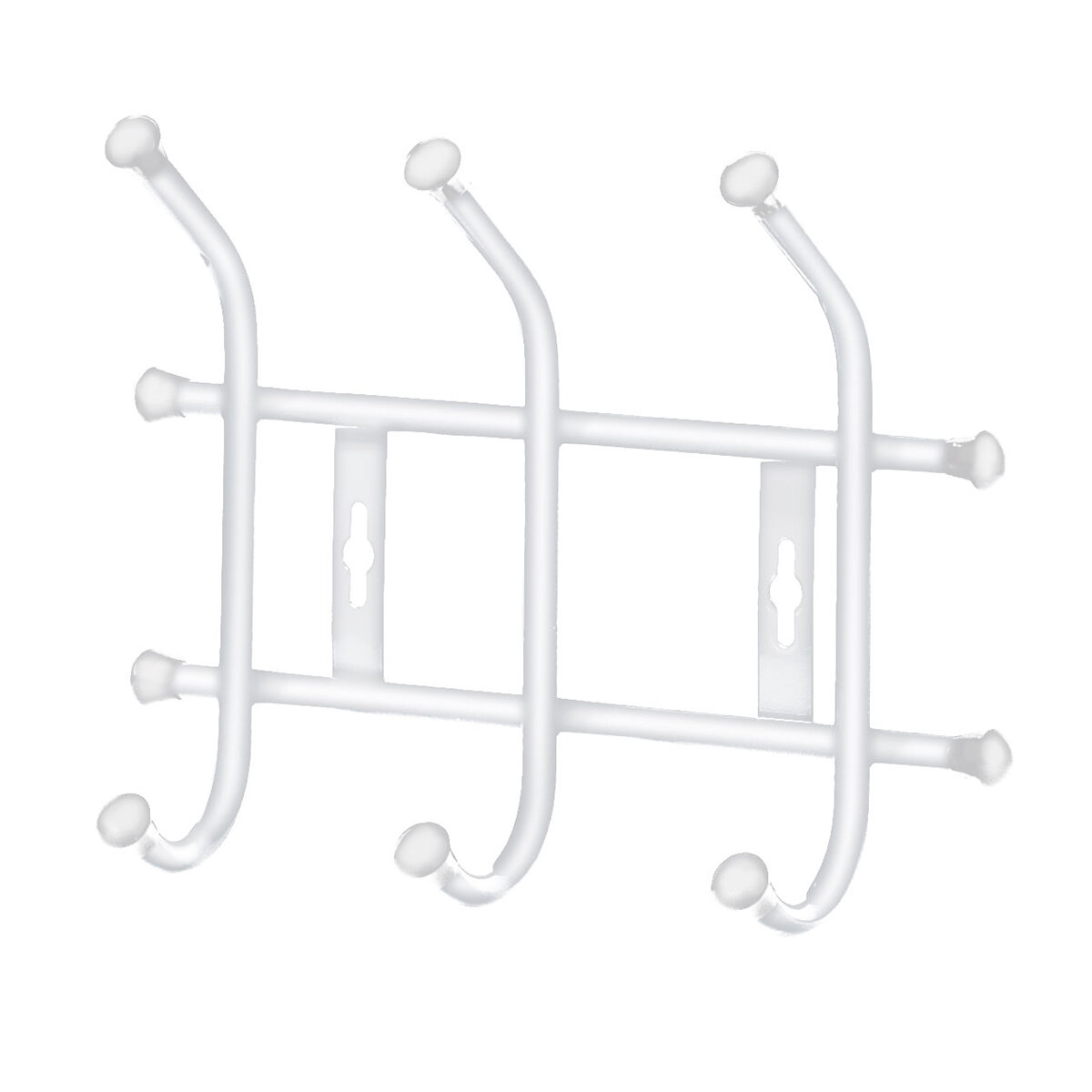 фото Вешалка настенная Nika, 3 крючка, 28 x 21,5 x 8,5 см, матовый белый