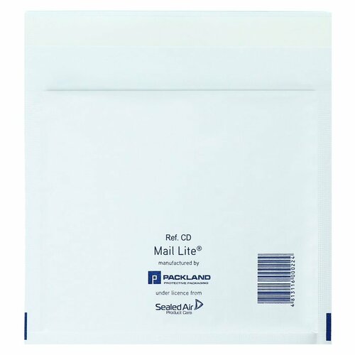 Набор крафт-конвертов с воздушно-пузырьковой плёнкой 18х16 CD, белый, 10шт (комплект из 6 шт)
