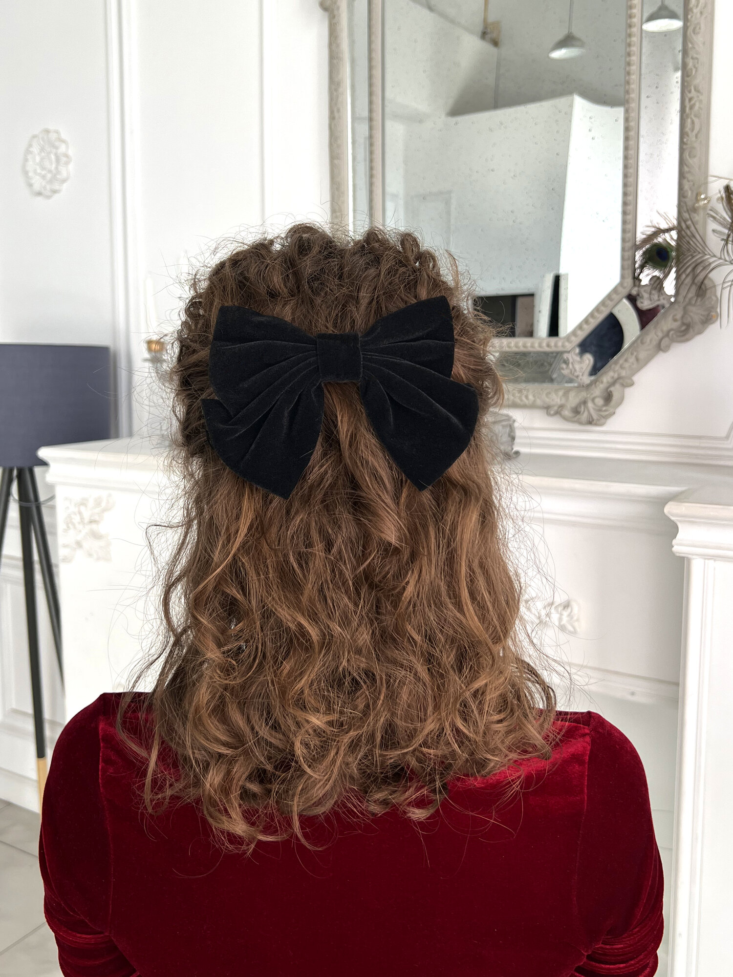 Бант для волос на заколке бархатный — фото 1