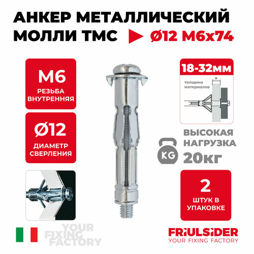 Анкер металлический для листовых материалов TMC 6x74 (2 шт) - FRS - пакет Партнер