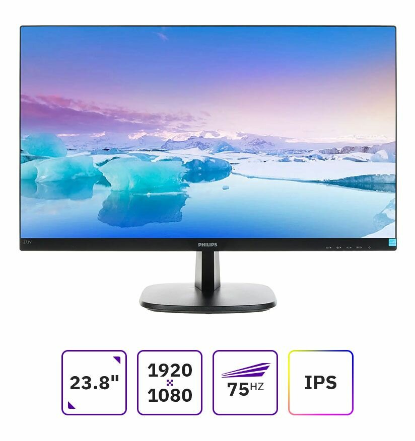 Монитор 23.8" Philips 243V7QSB IPS, 1920x1080, черный