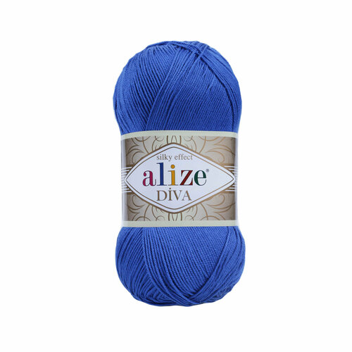 Пряжа Alize Diva, 132 синий, 100 г, 350 м, 100% микрофибра, 1 шт