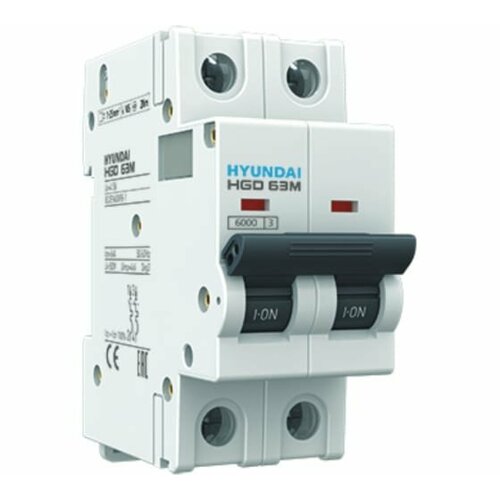 Выключатель автоматический модульный 2п C 50А 6кА HGD63-M 2PMCS0000C 00050 STANDARD HYUNDAI 1304000873 1550₽