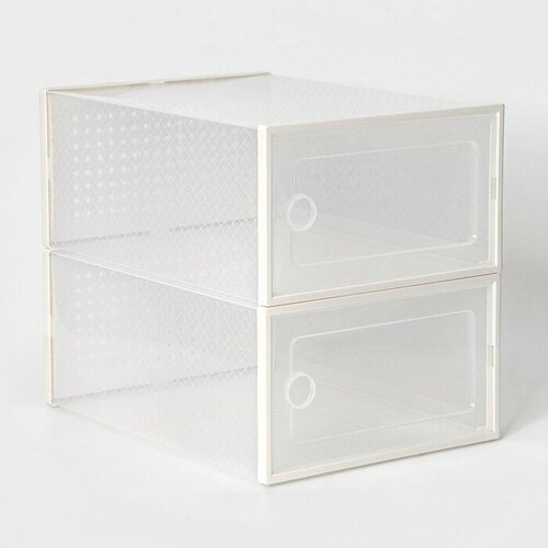 Коробка для хранения обуви с дверцей Доляна Middle size 243314 см 2 шт 784₽