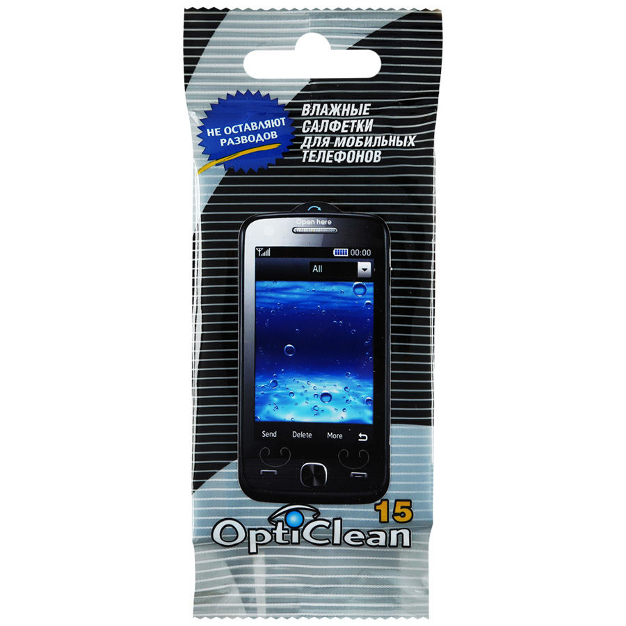 салфетки влажные opti clean 15шт для мобильных телефонов - фото №19