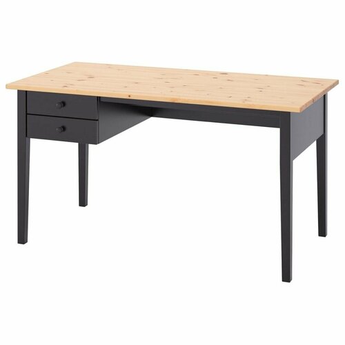 Письменный стол вухтым, 140x70x74 см, черный/светло-коричневый