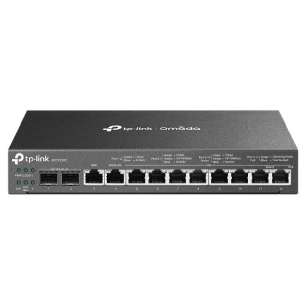 TP-Link SMB Сетевое оборудование TP-Link ER7212PC VPN-маршрутизатор Omada с гигабитными портами PoE и встроенным контроллером