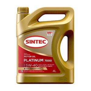 Моторное масло SINTEC Platinum 7000 5W-40 (4л) SIN-5W40-A3B4-4L