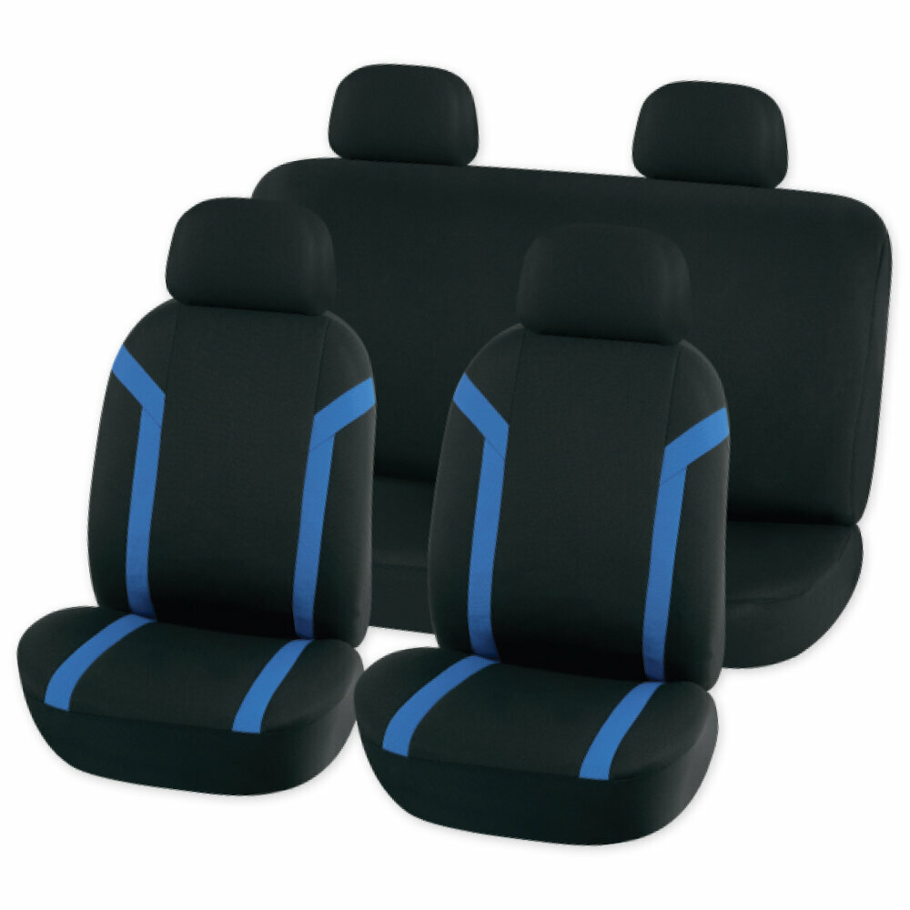Чехлы на сиденья (рубашка) с подголовниками черно-синий 8пр. ARNEZI A0508008