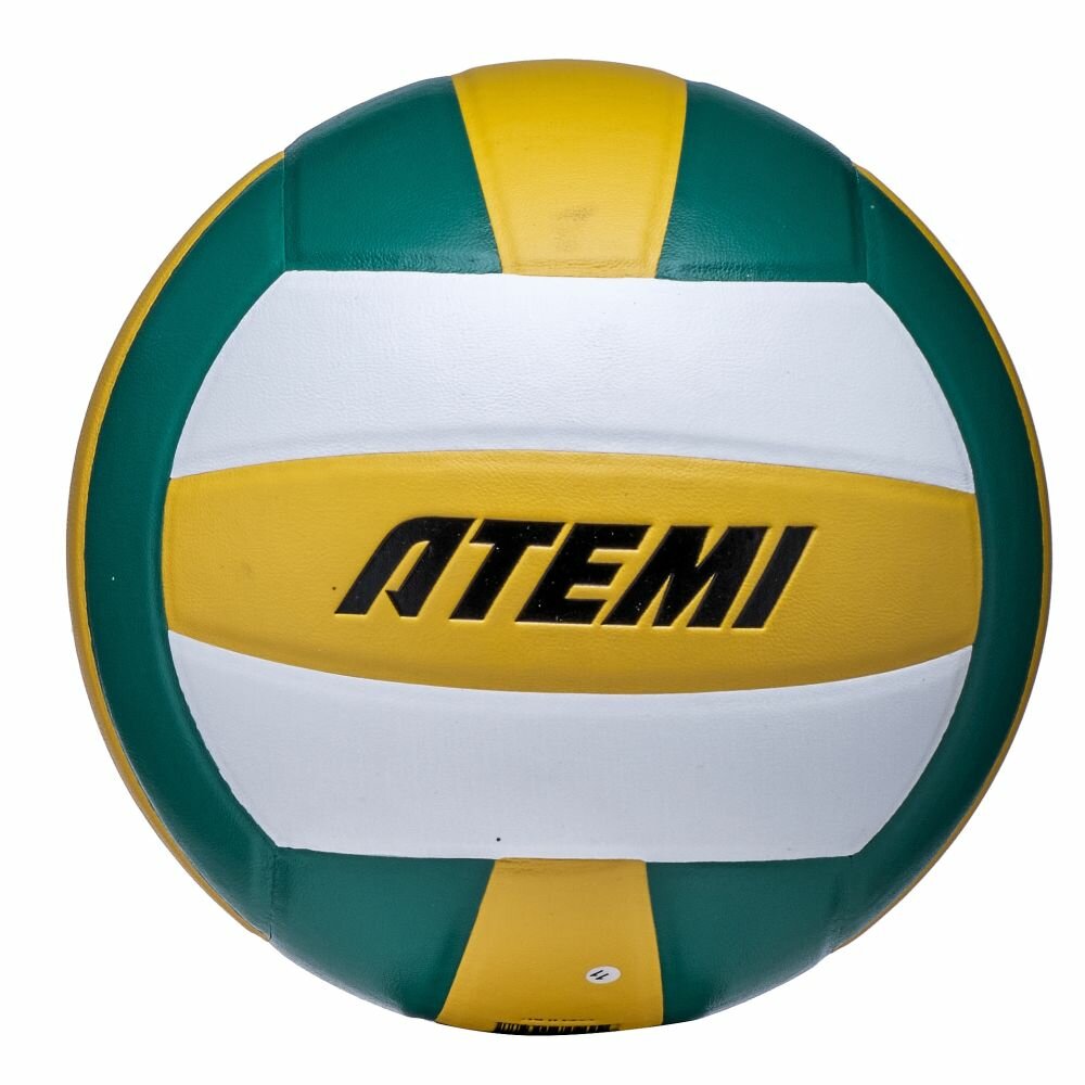 Мяч волейбольный Atemi LEADER (N), PVC ламинированный, желт/бел/зел, 18 п, клееный, окруж 65-67