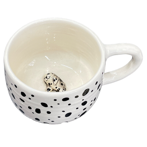 Кружка ручной работы с фигуркой внутри Тюлень, белая, 400 мл