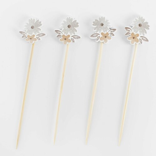 Шпажка для канапе 9 см 20 шт бамбук Винтажные цветы Elegant details 249₽