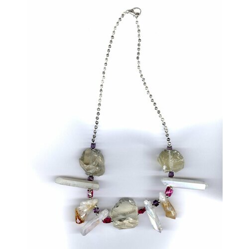 Колье ARMONIA, кристаллы Swarovski, горный хрусталь, стекло, хрусталь, длина 40 см, желтый, бесцветный