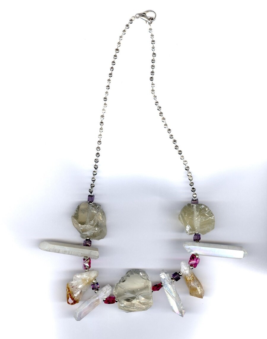 Колье ARMONIA, кристаллы Swarovski, горный хрусталь, стекло, хрусталь, длина 40 см, розовый, бесцветный, желтый