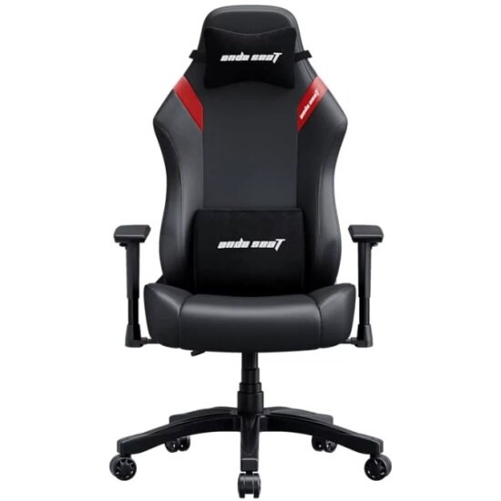 Кресло геймерское Andaseat Anda Seat Luna series цвет черный с красными вставками, размер L (110кг), материал ПВХ (модель AD18)