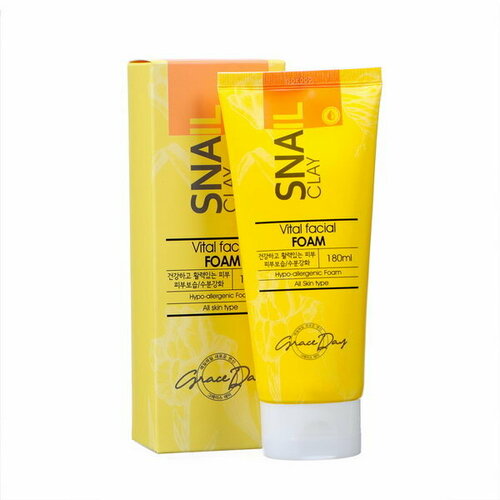 Артикул: 2164-130. Вес: 226 гр, Тип кожи: Для всех типов, Размер упаковки: 5 x 18.5 x 6.5 см, Область применения: Для лица, Вид: Пенка. Пенка для умывания, для снятия остатков макияжа, для ухода за кожей лица и шеи с муцином улитки Корея эффективно очищает кожу от скопившихся загрязнений, излишков кожного себума, подтягивает, увлажняет. Муцин улитки ускоряет регенерацию клеток кожи, питает и смягчает кожу, выравнивает тон лица. Подходит для всех типов кожи, в том числе и проблемной. Применение: вспеньте небольшое количество средства в ладонях, нанесите на влажную кожу, избегая попадания в глаза, аккуратно помассируйте, затем смойте теплой водой. Идеальный подарок женщине, маме, подруге, девушке, любимой на день рождения, Новый год, 8 марта, день Святого Валентина. Рекомендуется к использованию в комплексе с серией корейской косметики для ухода за лицом и телом Grace Day / Грейс Дей.