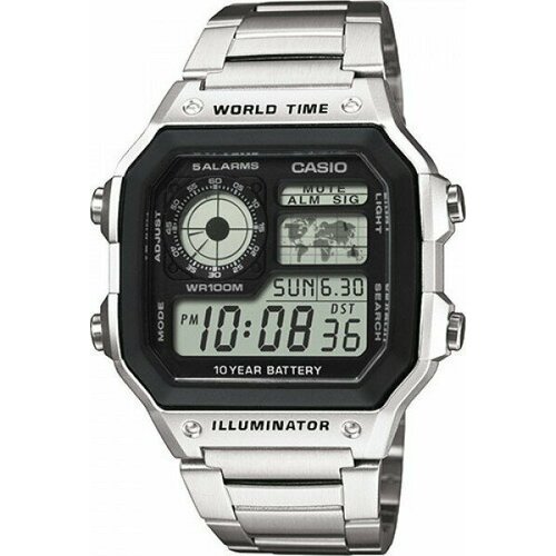 Наручные часы CASIO, серебряный часы наручные casio digital ae 1400whd 1a