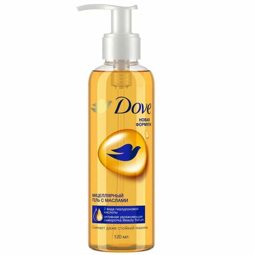 dove dove гель мицеллярный для снятия макияжа с маслами Очищающий гель для лица Dove 120 мл