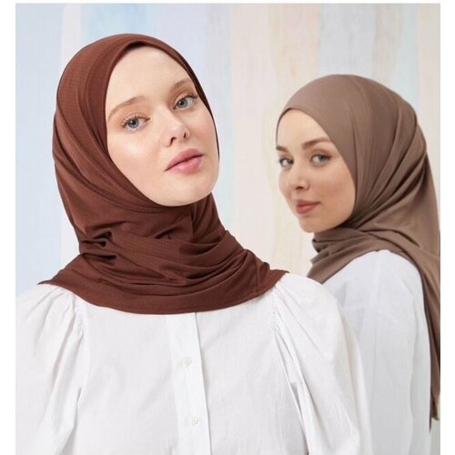 фото Косынка gf calli готовый хиджаб платок, размер onesize, коричневый