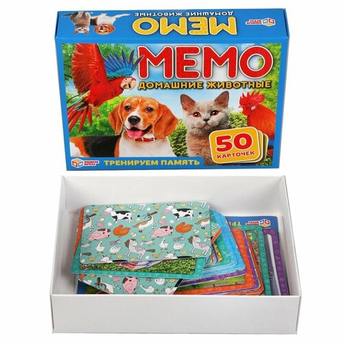 игра карточная мемо буба 50 карточек 65х95 мм МиМиМемо Домашние животные