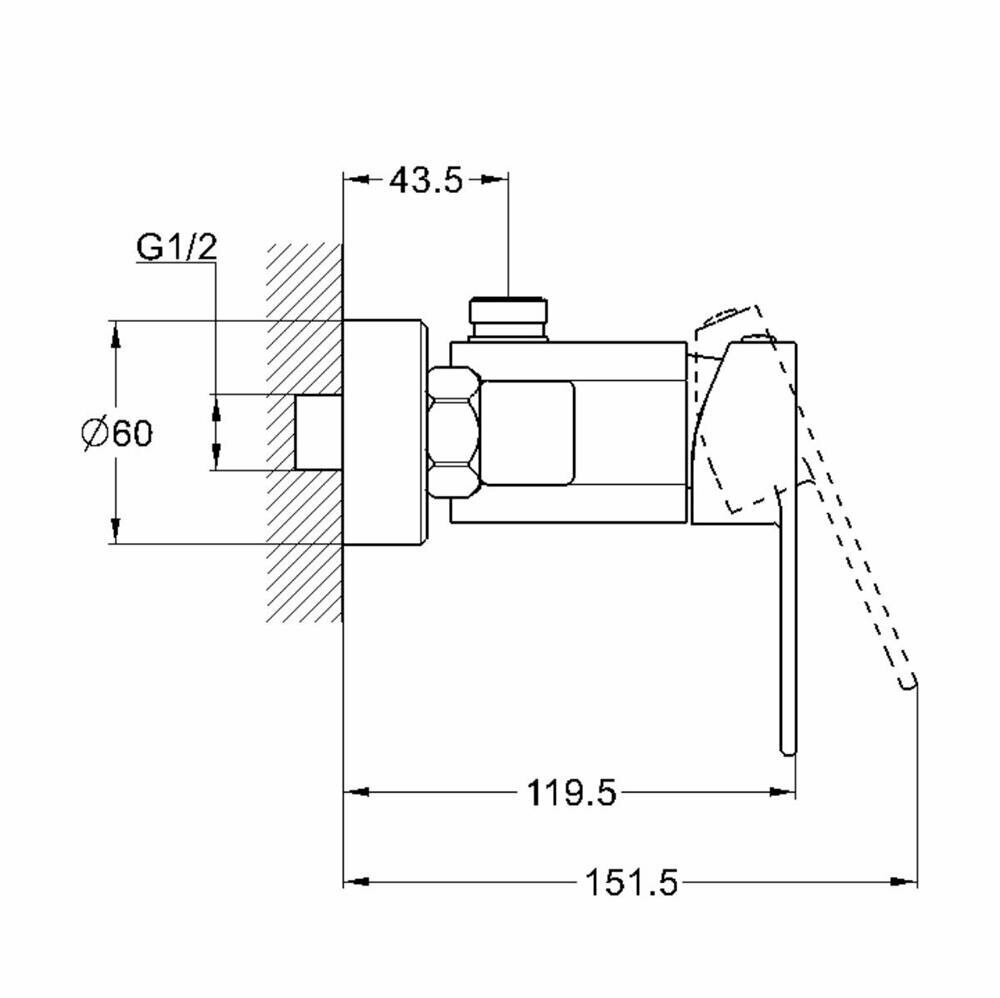 Смеситель для душа ECONOCE серия 380 D35-A без излива (EC0383) — фото 1