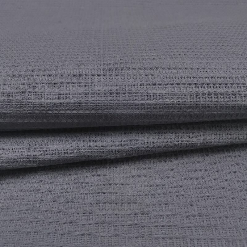 Ткань для шитья хлопок, 1 Метр ткани, Вафельное полотно Премиум гладкокрашеное 165 гр/м2 ячейка 7х7 мм, Отрез - 150х100 см, цвет графит