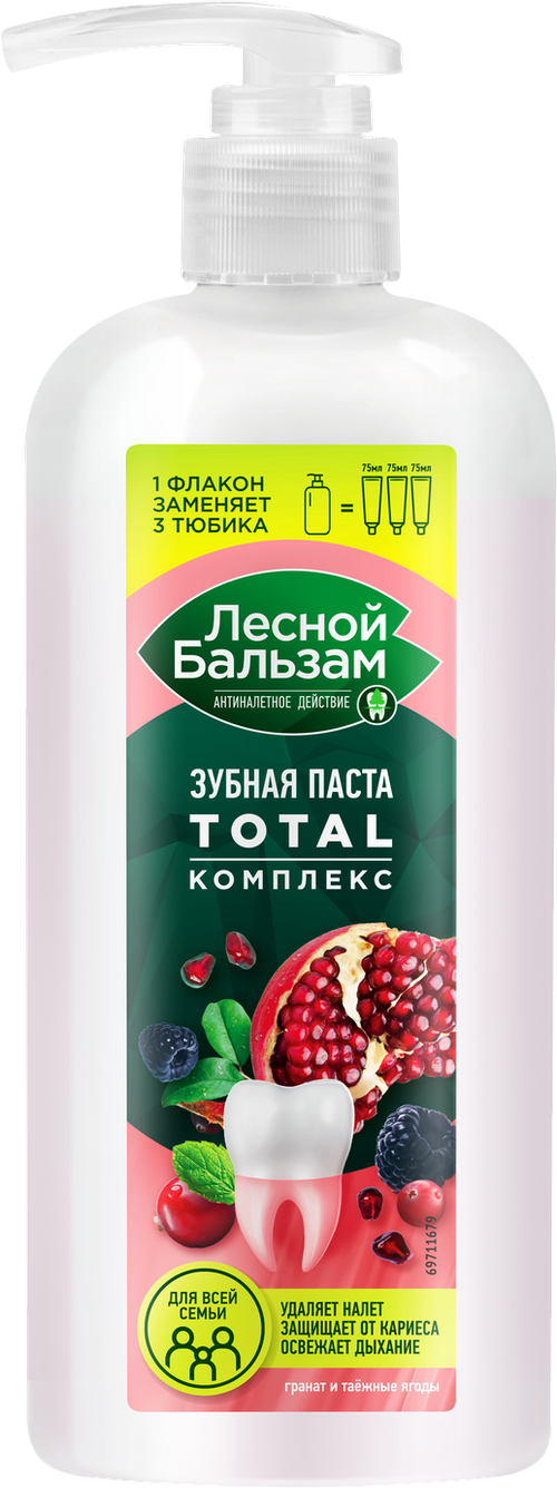 Зубная паста Лесной бальзам Total Гранат и таежные ягоды 290г