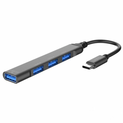 PERO Multi HUB MH02, Type-C - USB 3.0 + USB 2.0 + USB 2.0 + USB 2.0 серый (Серый)