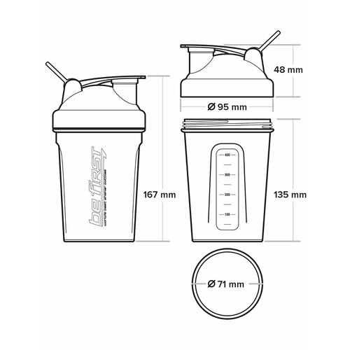 Шейкер Be First TS 1358 400 мл желтый