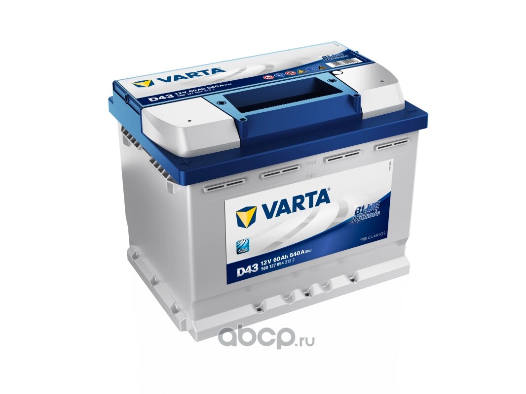 Аккумулятор VARTA Blue Dynamic 60 А/ч прямая L+ D43 242x175x190 EN540 А Varta 560127054