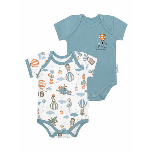 Боди Эскимо, комплект из 2 шт., размер 52-80, белый, синий летнее боди для новорожденных комбинезоны с коротким рукавом для девочек комбинезоны для мальчиков одежда для младенцев 2022 боди в клетк