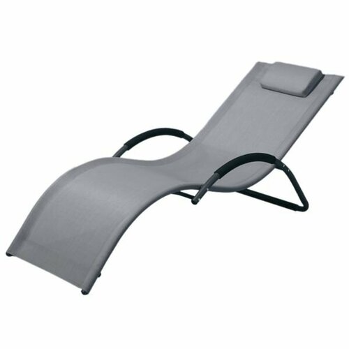 Шезлонг-лежак садовый Ява 168х63х68см, сталь/текстилен, серый, 770505