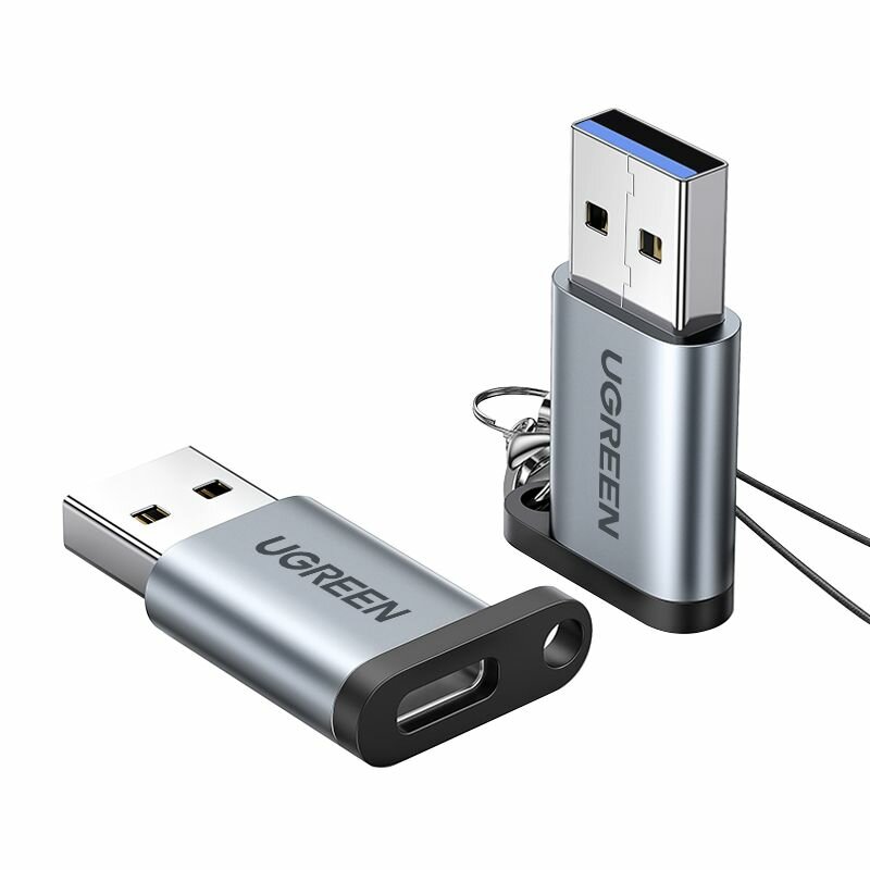 Адаптер UGREEN US276 (35000) USB 3.0-A to USB-C M/F Adpater. Цвет: черный